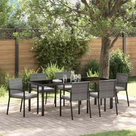Garden Dining Set 6 pcs Grey Powder-Coated Steel