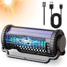 Outdoor Solar Bug Zapper with 4000mAh Battery, Waterproof Rechargeable Mosquito Killer and Fly Trap for Patio, Backyard, Garden, Porch