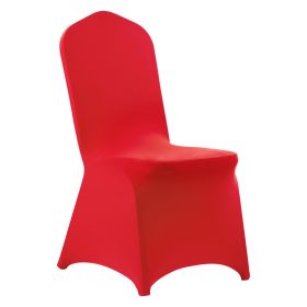 50 Pcs Red Chair Covers, Polyester Spandex Chair Cover, Stretch Slipcovers for Wedding Party Dining Banquet Flat-Front Chair Covers