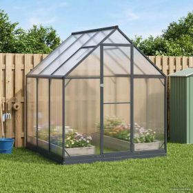Garden Greenhouse with Door Anthracite 72.24 x 72.24 x 81.50 in