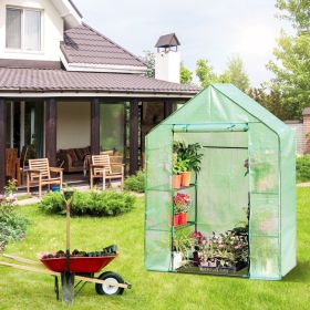 Portable 4 Tier Walk-in Plant Greenhouse with 8 Shelves