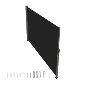 Retractable Side Awning, 71''x 118'' Aluminum Outdoor Privacy Screen, 280g Polyester Water-proof Retractable Patio Screen