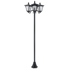 Outdoor Lamp Post Lights, Triple Head Solar Powered Lamp, Street Vintage Solar Post Lamp, for Backyard, Garden Pathway, Driveway, 72 Inches