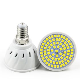 Household Energy-Saving LED Lamp Plastic Material Lamp Cup (Option: Cold white-E14 60  beads 220V)