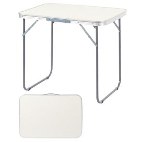 2.3ft Portable Aluminum Folding Camping Table, 70-50cm Lightweight Foldable Table For Outdoor Picnic, Indoor Dining (Option: White)