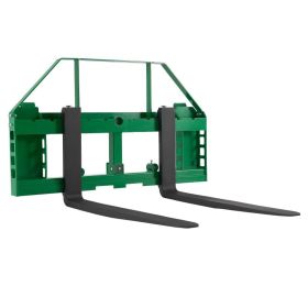 Pallet Fork Frame Attachment With 48-inch Skid Steer Forks For JD Tractors (Option: Default)