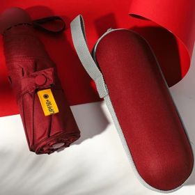 Travel Umbrella Compact Lightweight Portable Automatic Strong Waterproof Folding Umbrellas With 6 Rib Reinforced Auto Open Close UV Protection Fo (Color: Claret)