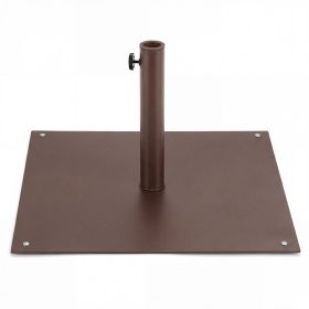 25 Inch Square Patio Umbrella Base 42 LBS Weighted (Color: Brown)