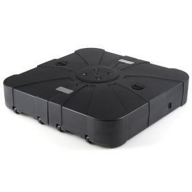 Outdoor Cantilever Umbrella Base Square Water and Sand Fillable Base (Color: Black, size: 35 inches)