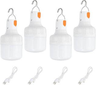 Camping Lantern, 2 Pack Rechargeable LED Tent Lamp Lights Bulb Portable Hanging 3 Lighting Modes 90W with Clip Hook for Camping, Hiking, Fishing (style: 60W  4)