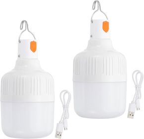Camping Lantern, 2 Pack Rechargeable LED Tent Lamp Lights Bulb Portable Hanging 3 Lighting Modes 90W with Clip Hook for Camping, Hiking, Fishing (style: 90W   2)