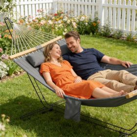 Outdoor hammock, double hammock, outdoor swing, (Color: Gray)